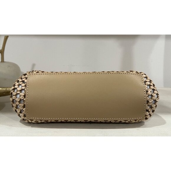 Cult Gaia Zuma Mini Crossbody in Sand - Woven Leather Kiss Lock - Picture 9 of 11